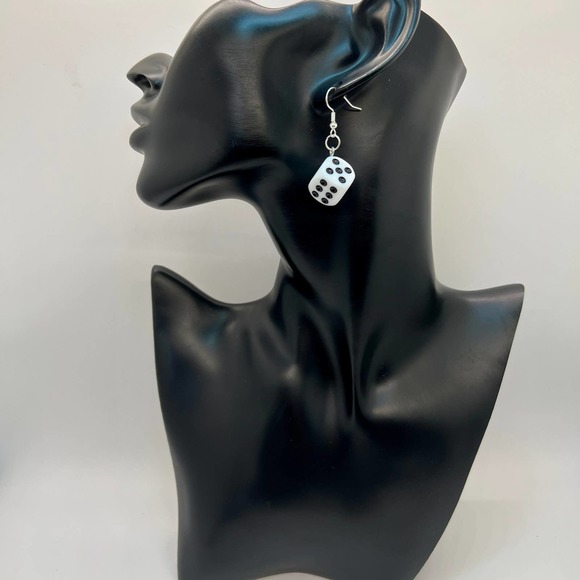 Dice Earrings - Las Vegas Earrings - Dangle Earrings - Retro Toy Earrings - Picture 7 of 10